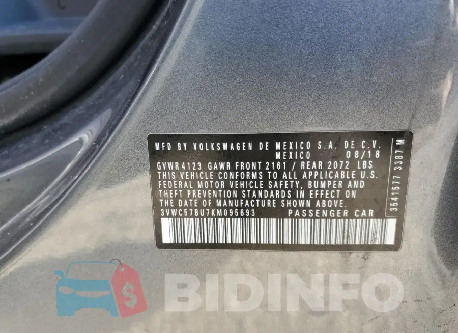 3VWC57BU7KM095693 Photo# 13