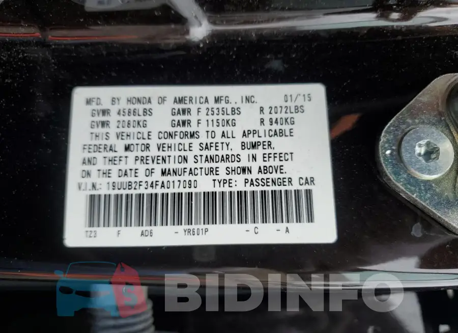 19UUB2F34FA017090 Photo# 12