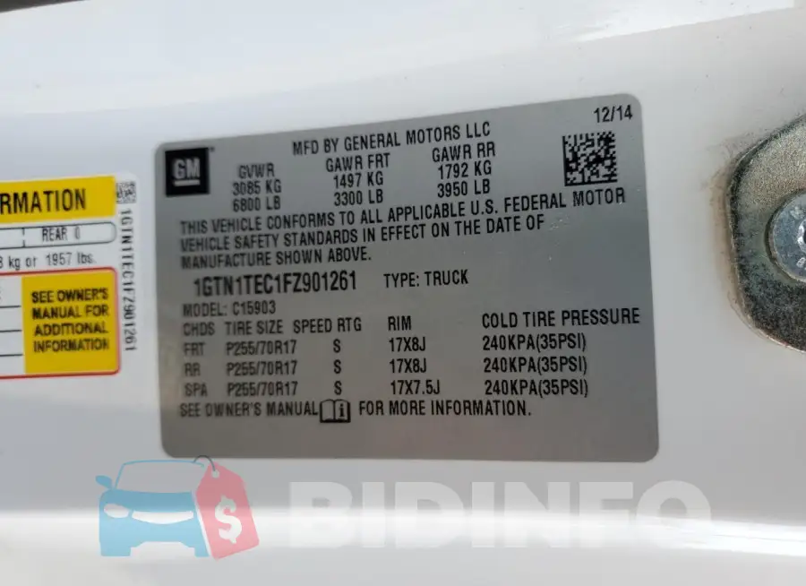 1GTN1TEC1FZ901261 Photo# 12