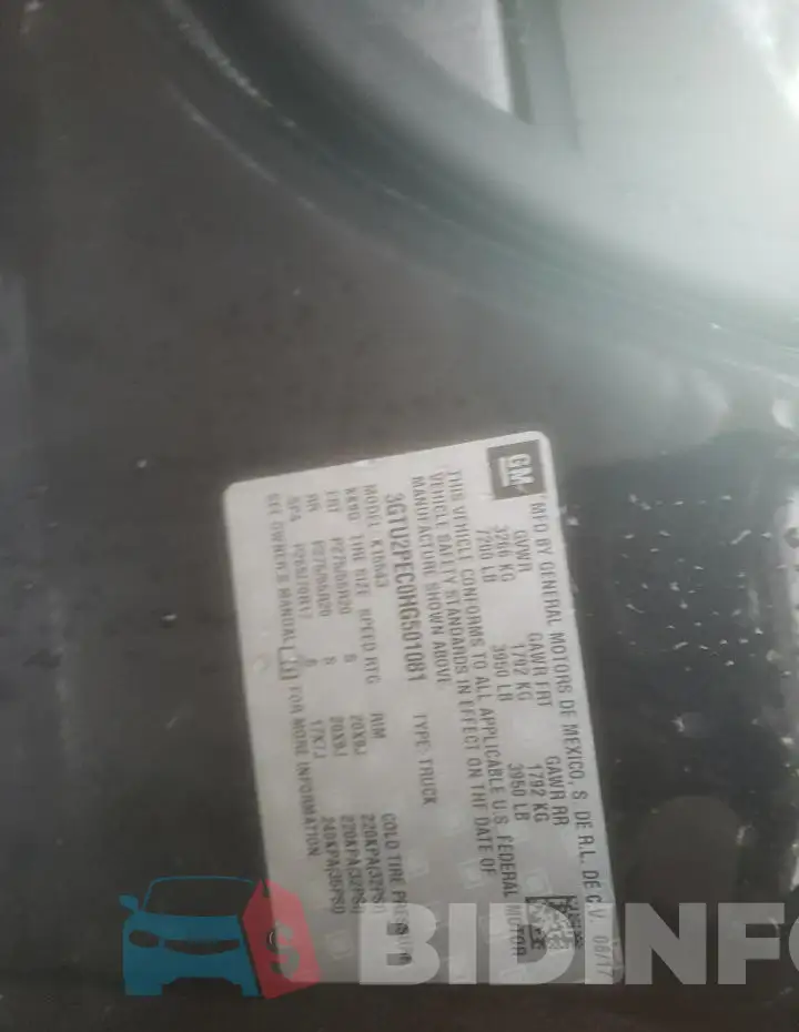 3GTU2PEC0HG501081 Photo# 12