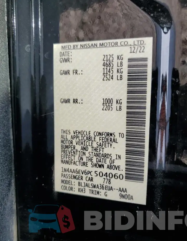 1N4AA6EV6PC504060 Photo# 12