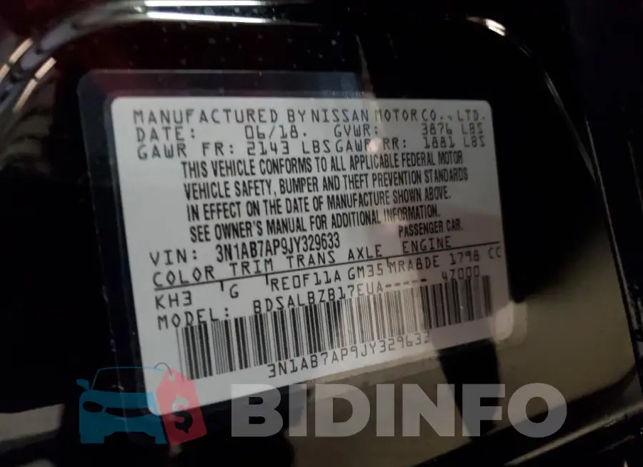 3N1AB7AP9JY329633 Photo# 12