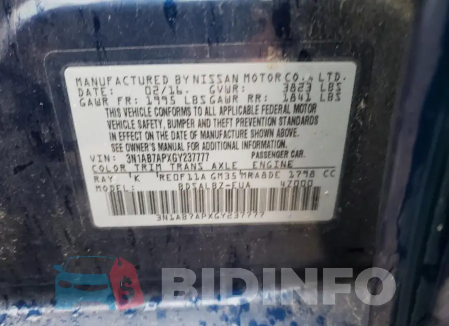 3N1AB7APXGY237777 Photo# 12