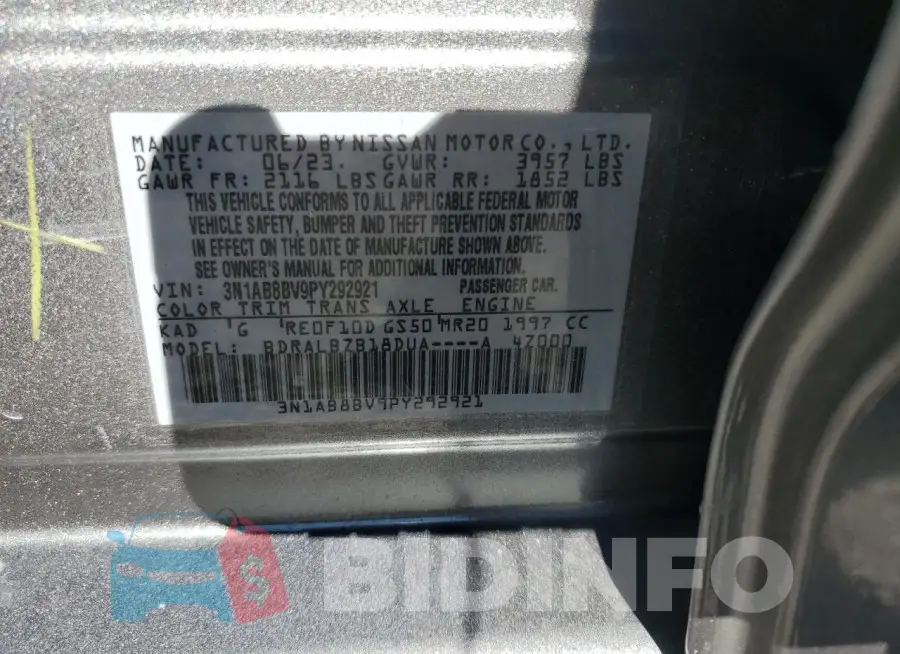 3N1AB8BV9PY292921 Photo# 12