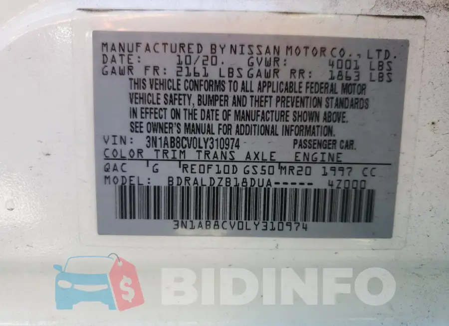 3N1AB8CV0LY310974 Photo# 12