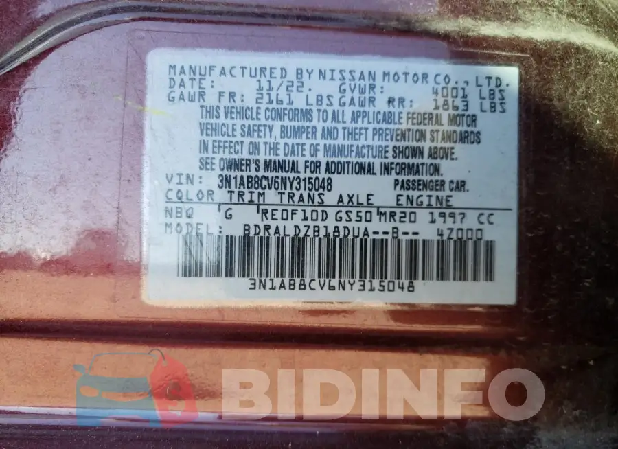 3N1AB8CV6NY315048 Photo# 12