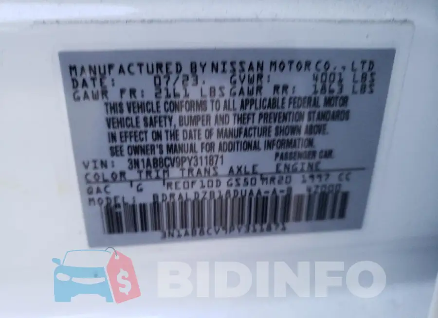 3N1AB8CV9PY311871 Photo# 12