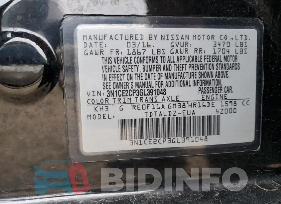 3N1CE2CP3GL391048 Photo# 12