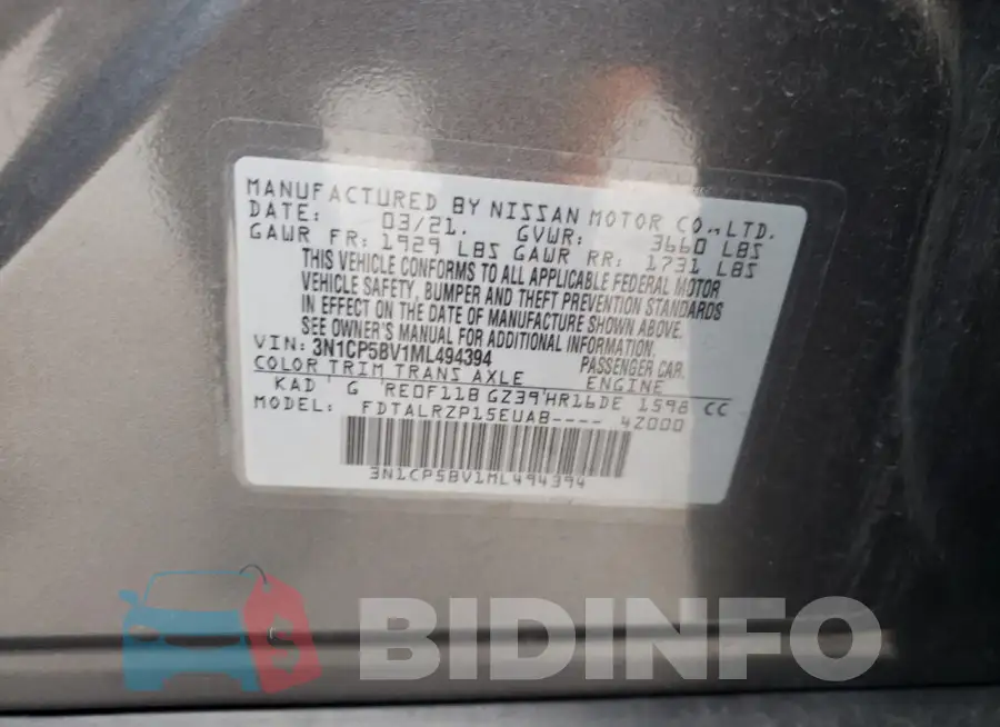 3N1CP5BV1ML494394 Photo# 13