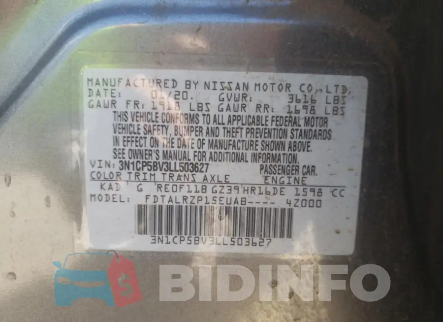 3N1CP5BV3LL503627 Photo# 12
