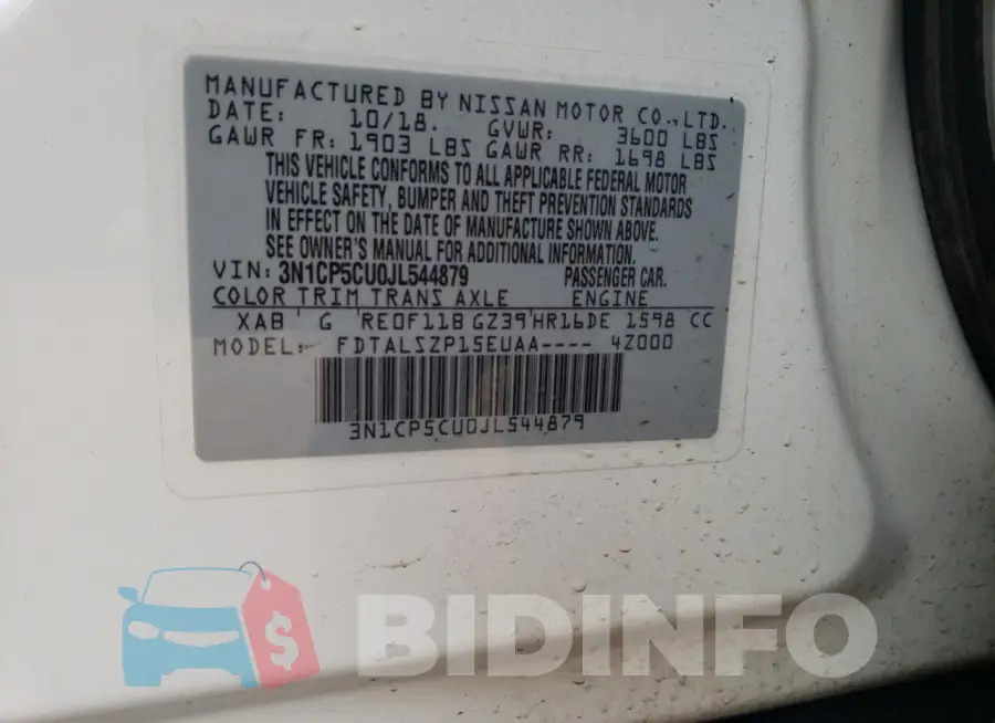 3N1CP5CU0JL544879 Photo# 12