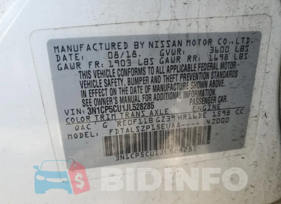 3N1CP5CU1JL528285 Photo# 12
