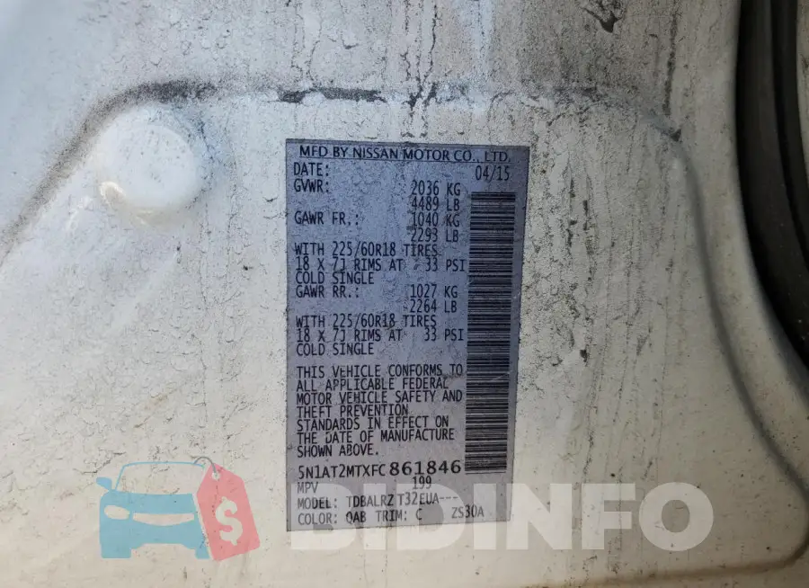 5N1AT2MTXFC861846 Photo# 12
