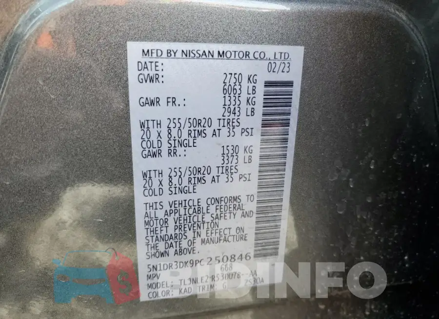 5N1DR3DK9PC250846 Photo# 13