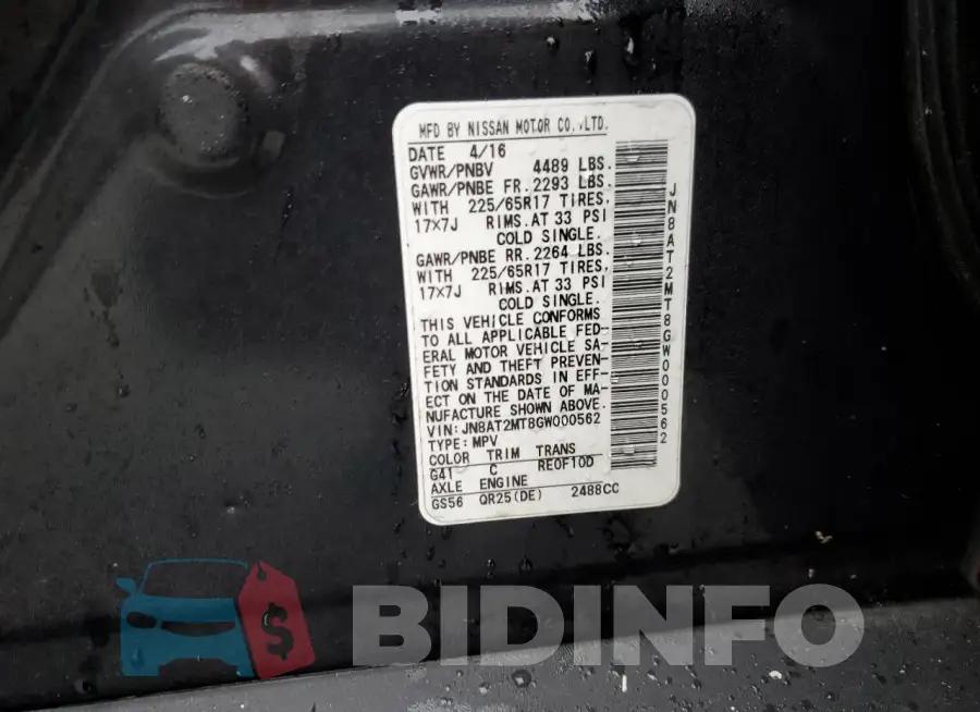 JN8AT2MT8GW000562 Photo# 13