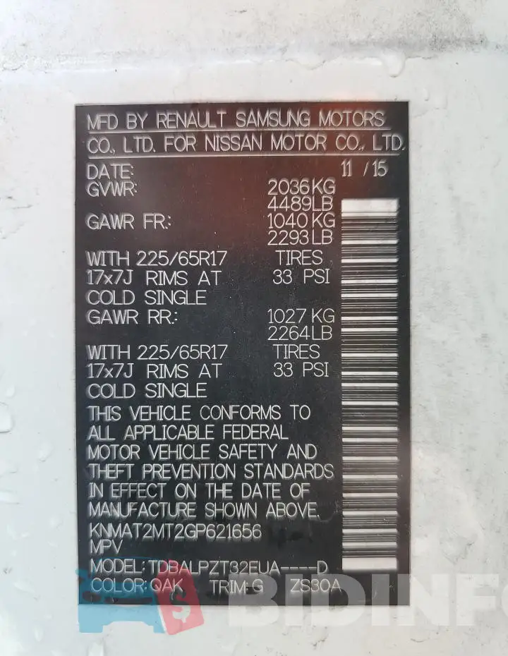 KNMAT2MT2GP621656 Photo# 13