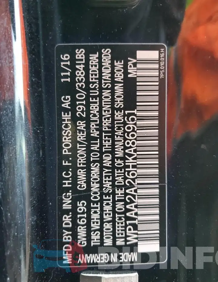 WP1AA2A26HKA86961 Photo# 12