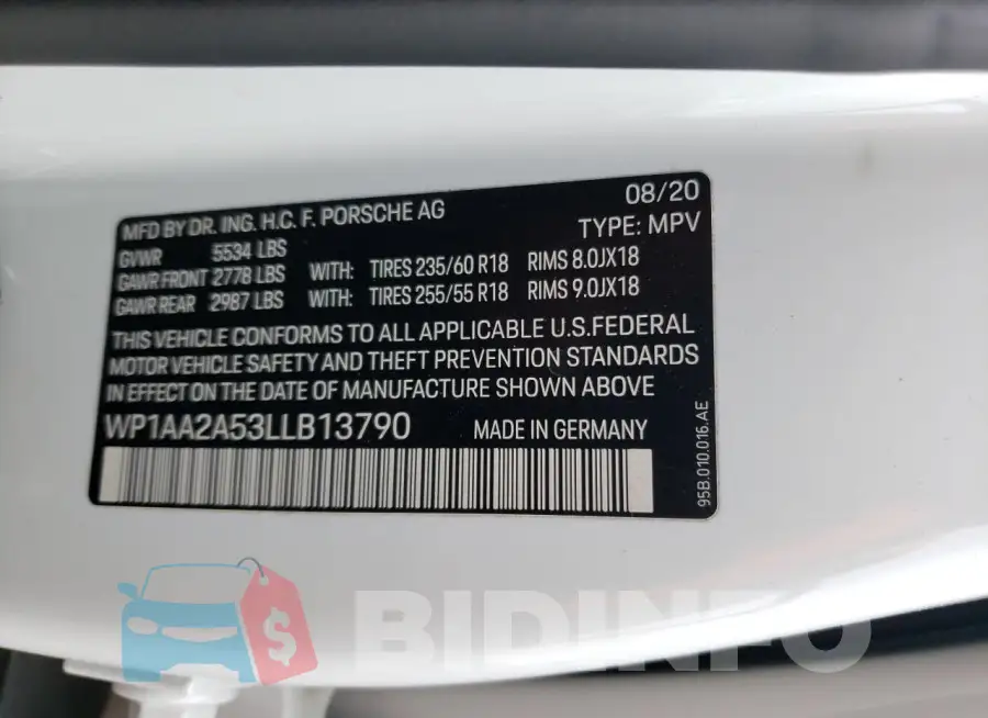 WP1AA2A53LLB13790 Photo# 13
