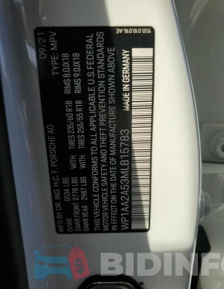 WP1AA2A53MLB15783 Photo# 12