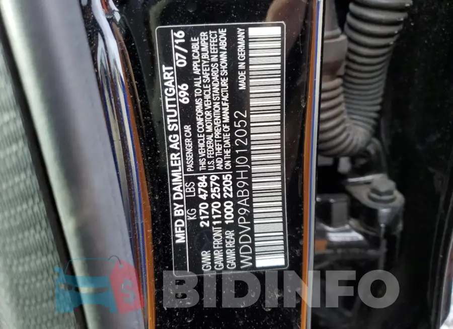 WDDVP9AB9HJ012052 Photo# 13