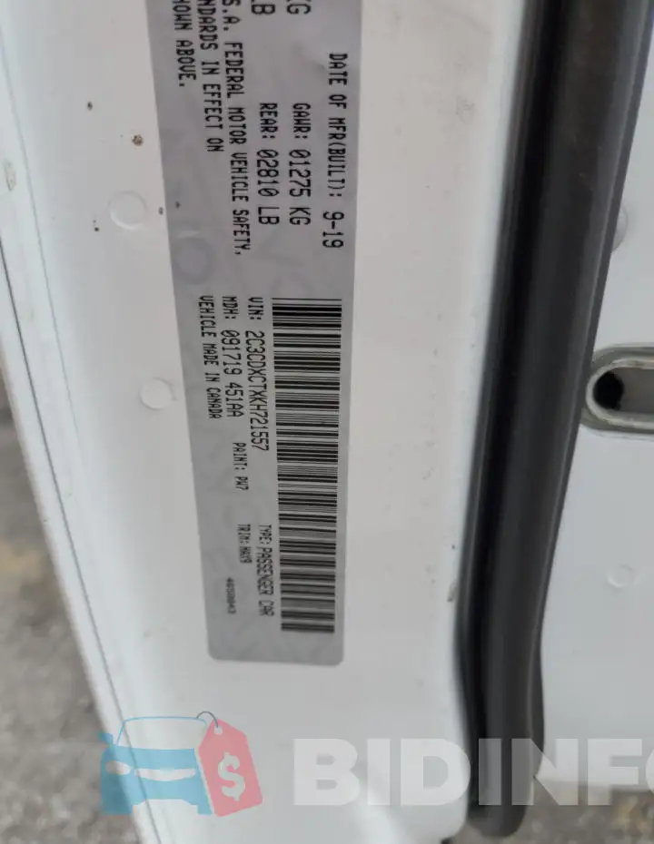 2C3CDXCTXKH721557 Photo# 13