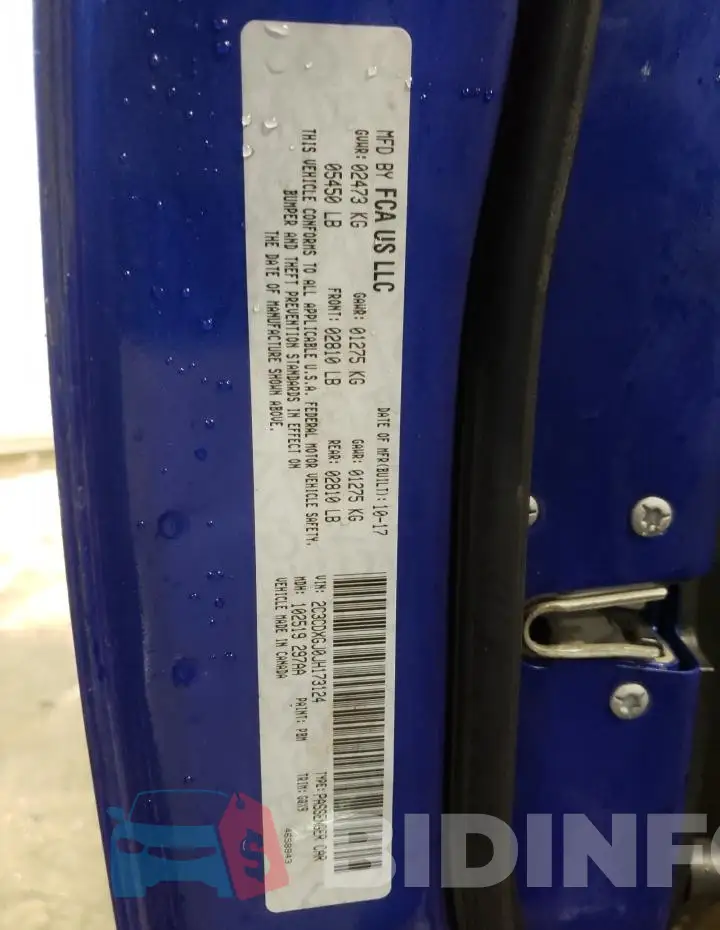 2C3CDXGJ0JH173124 Photo# 12
