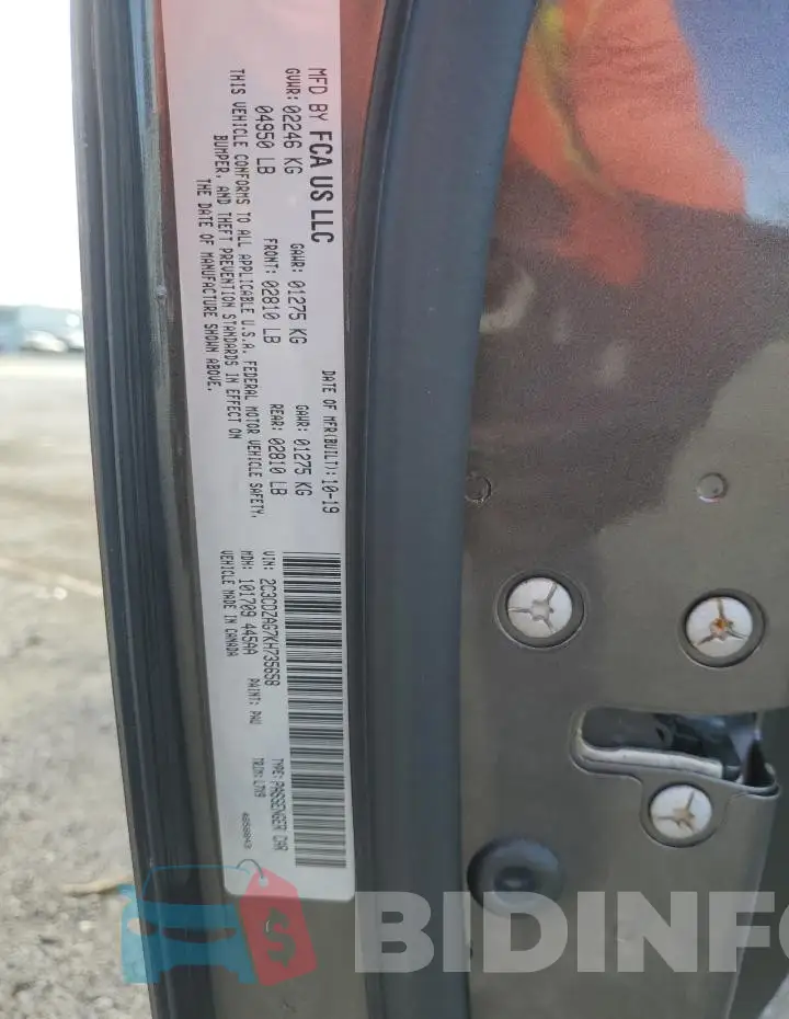 2C3CDZAG7KH735658 Photo# 13