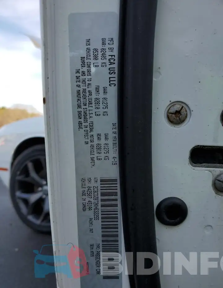 2C3CDZBT2KH632255 Photo# 12