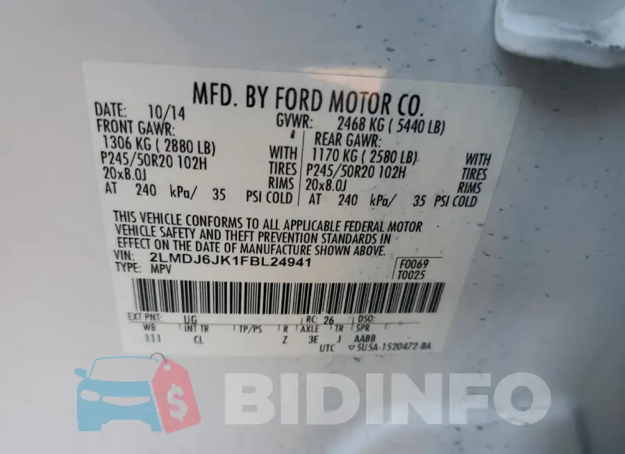 2LMDJ6JK1FBL24941 Photo# 13