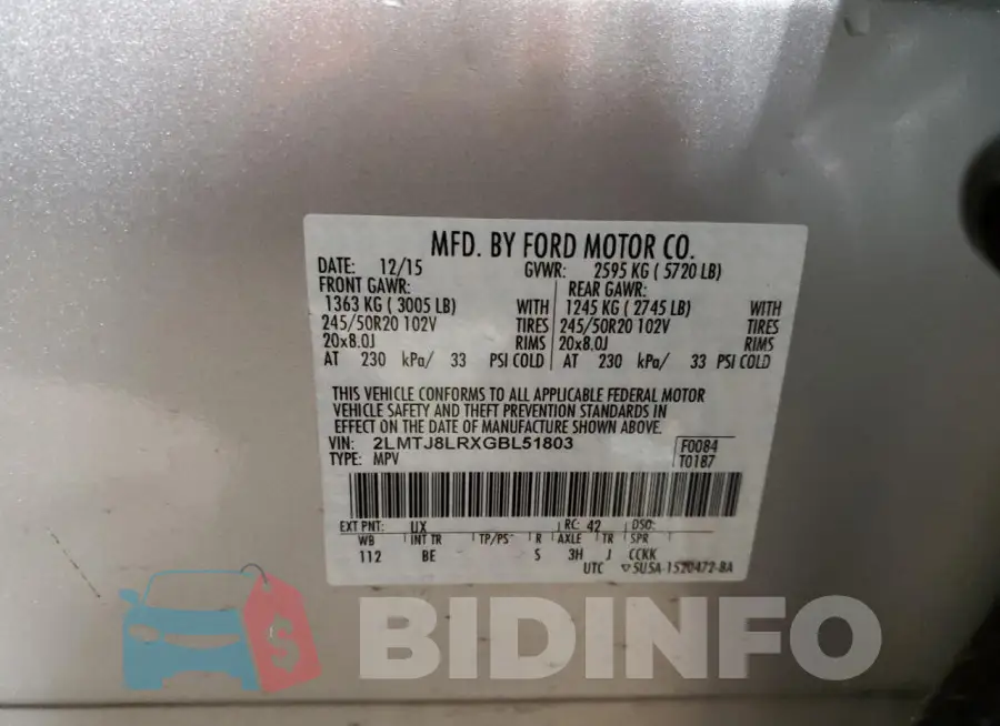 2LMTJ8LRXGBL51803 Photo# 13