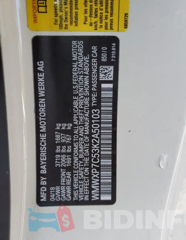 WMWXP7C53K2A50103 Photo# 12