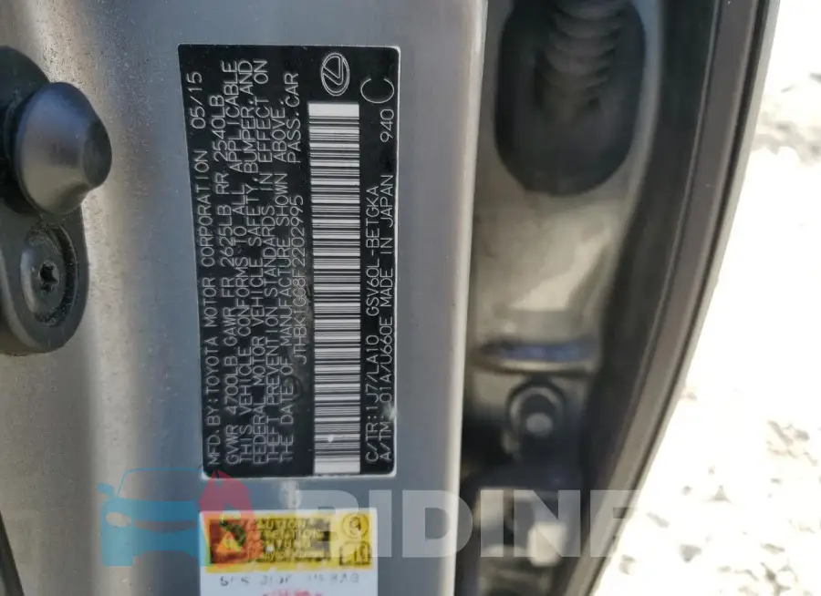 JTHBK1GG8F2202995 Photo# 12