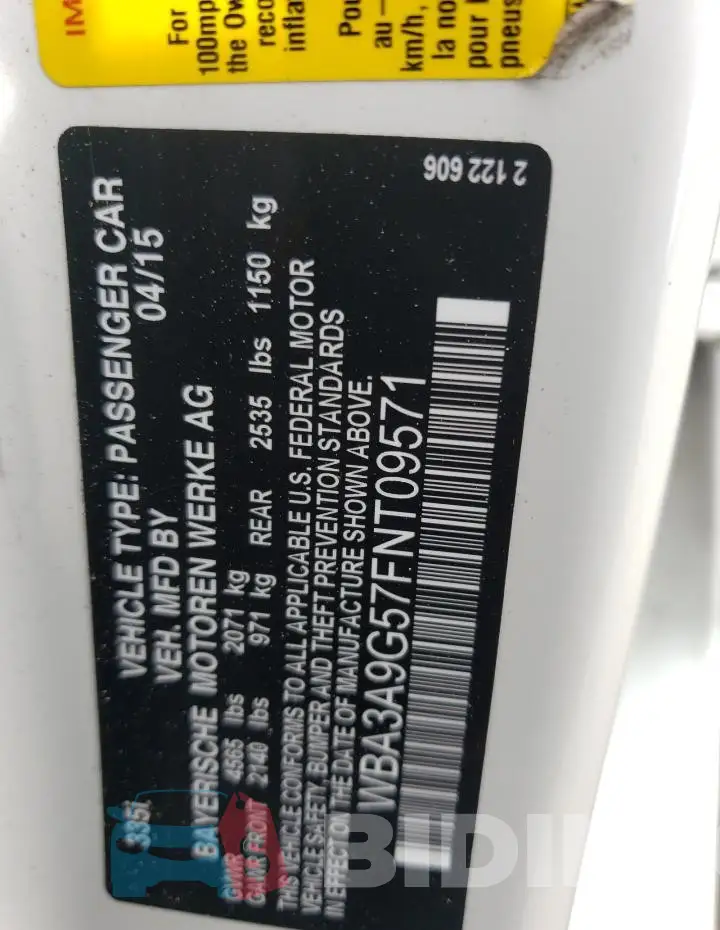 WBA3A9G57FNT09571 Photo# 13