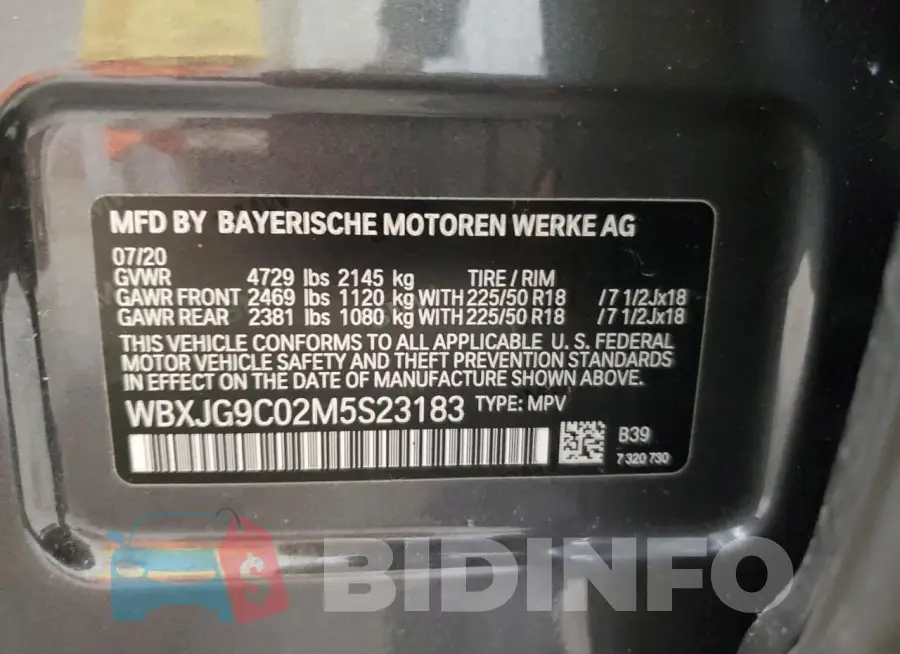WBXJG9C02M5S23183 Photo# 13
