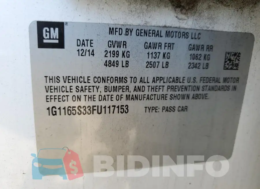 1G1165S33FU117153 Photo# 13