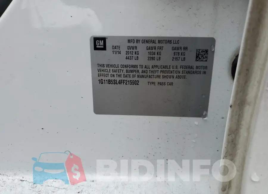 1G11B5SL4FF215902 Photo# 12