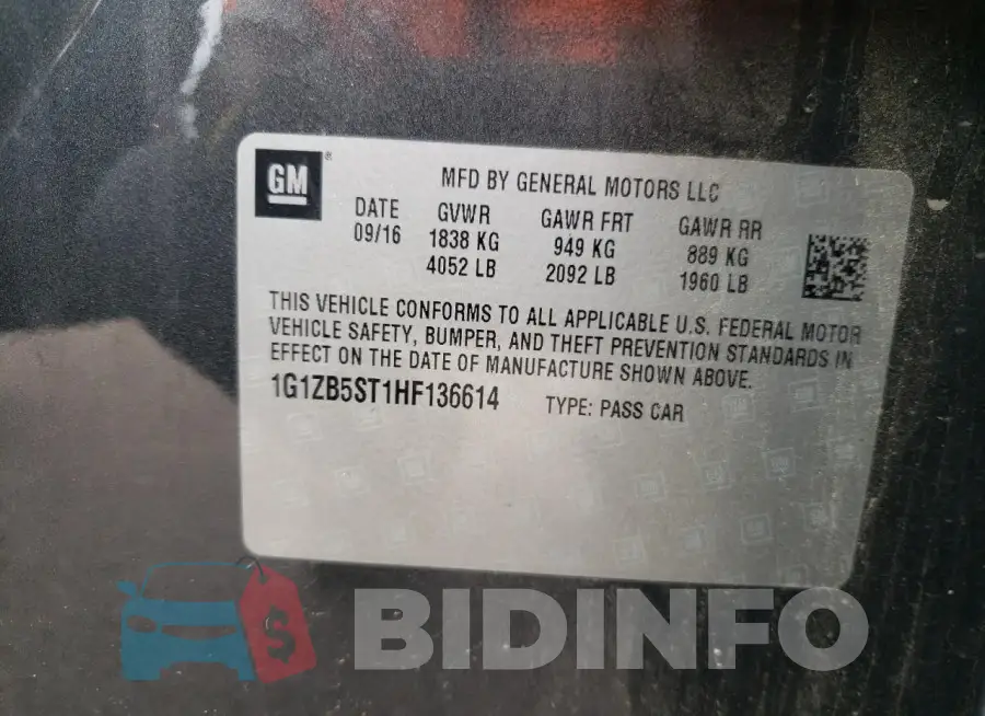 1G1ZB5ST1HF136614 Photo# 10