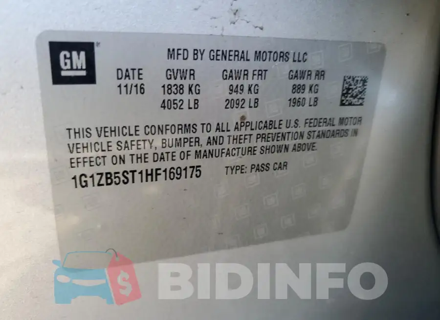 1G1ZB5ST1HF169175 Photo# 12