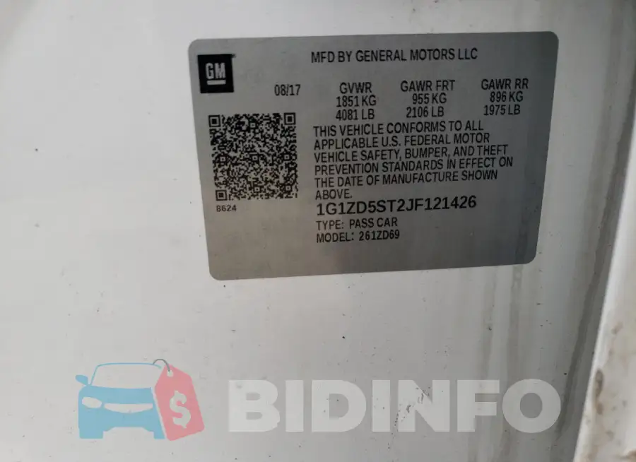 1G1ZD5ST2JF121426 Photo# 12
