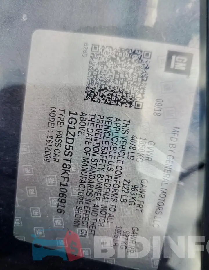 1G1ZD5ST8KF106916 Photo# 12