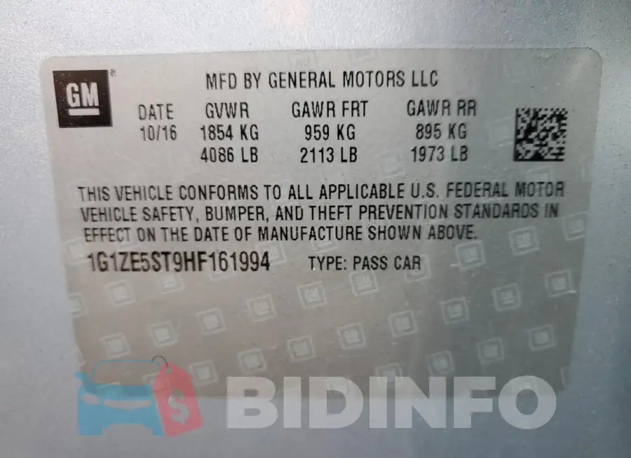 1G1ZE5ST9HF161994 Photo# 12