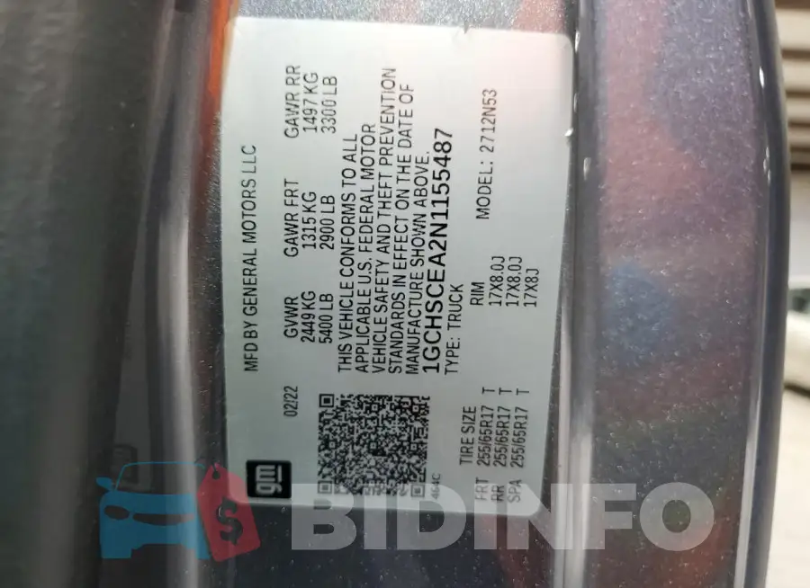 1GCHSCEA2N1155487 Photo# 12