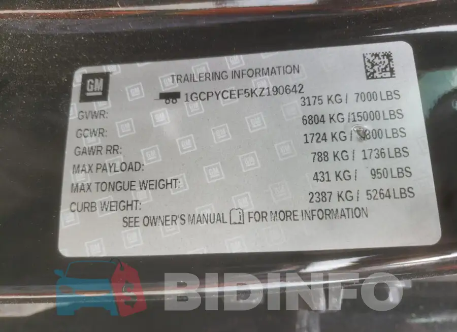 1GCPYCEF5KZ190642 Photo# 12
