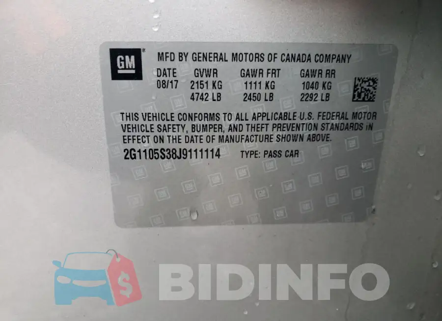2G1105S38J9111114 Photo# 12