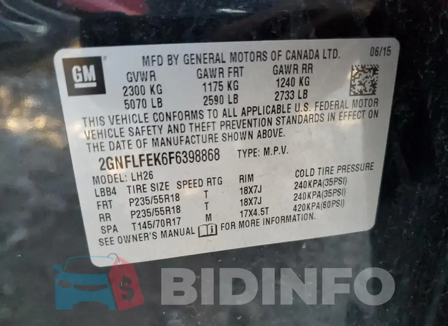 2GNFLFEK6F6398868 Photo# 13