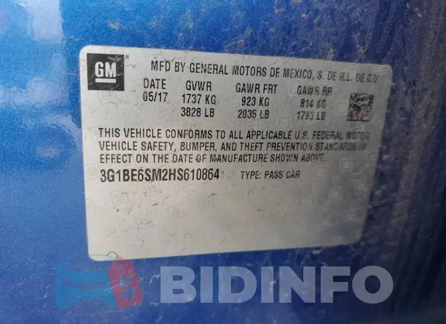 3G1BE6SM2HS610864 Photo# 12