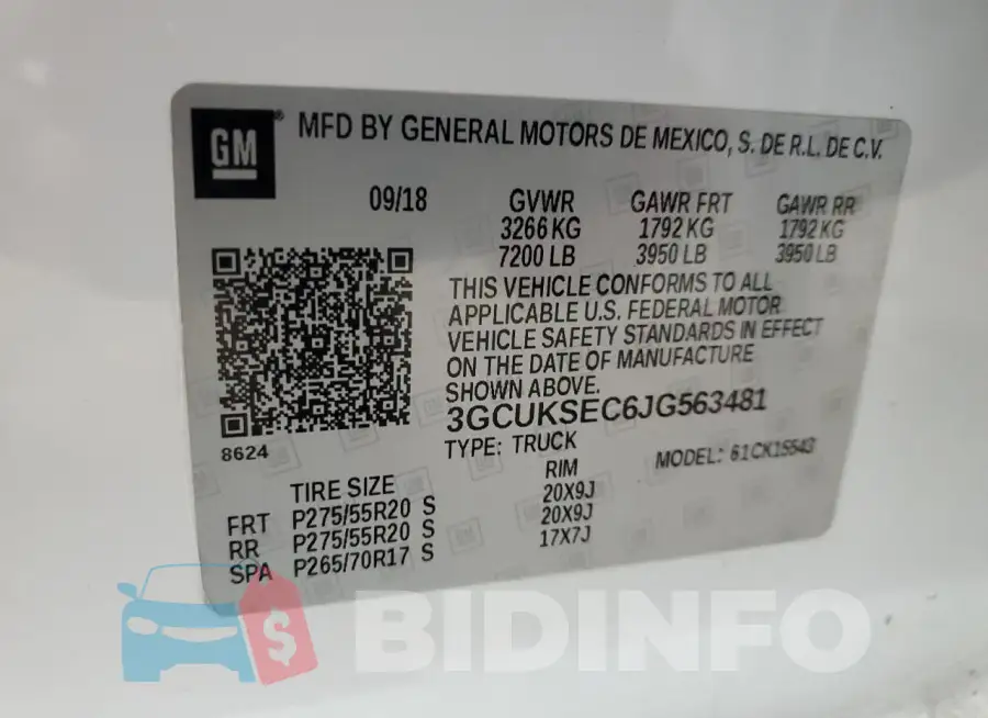 3GCUKSEC6JG563481 Photo# 12