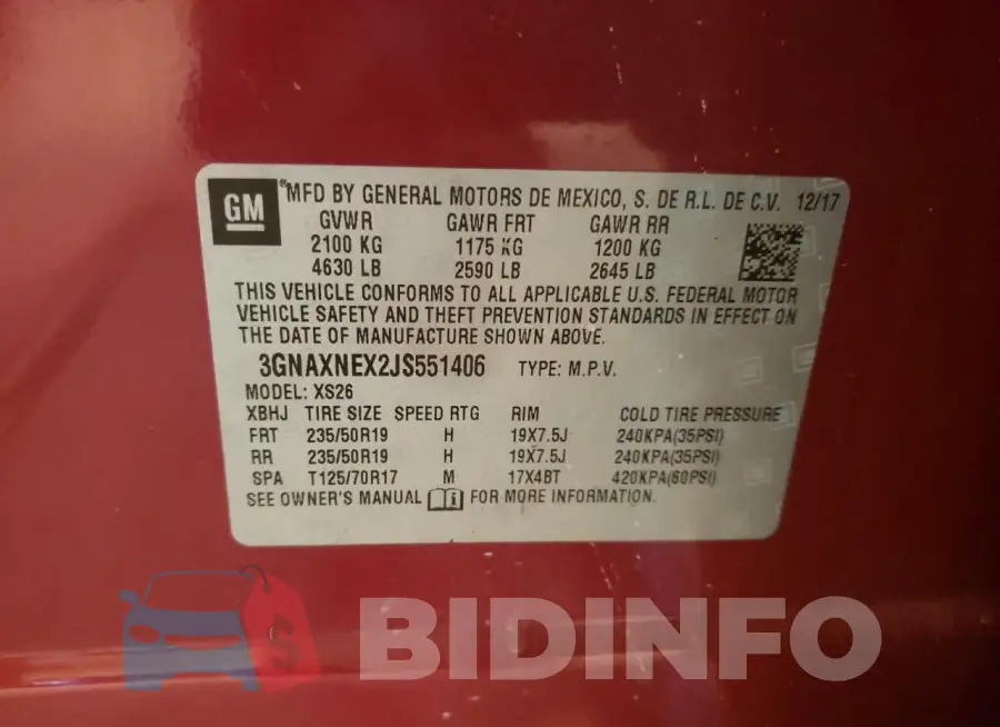 3GNAXNEX2JS551406 Photo# 14