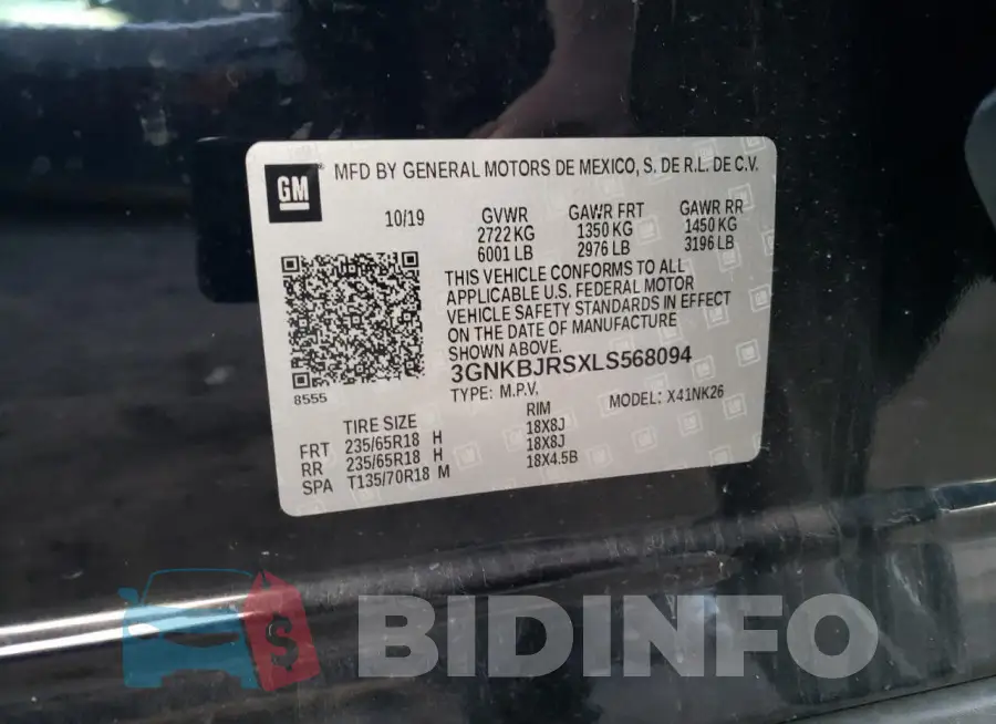 3GNKBJRSXLS568094 Photo# 13