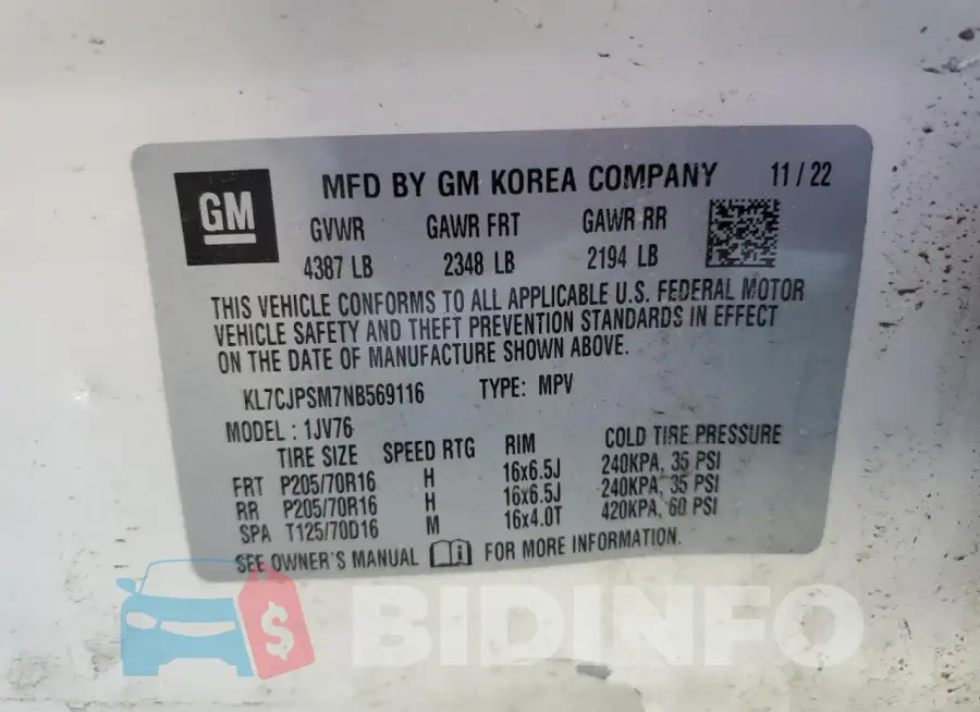 KL7CJPSM7NB569116 Photo# 12